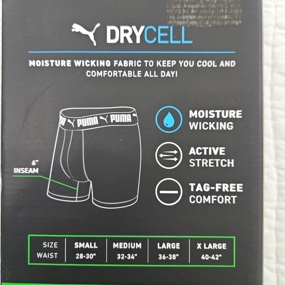 5 Pack Puma Boxer Brief Men's L 36-38 Athletic Fit Tag Free NIB Active Stretch - Picture 10 of 11